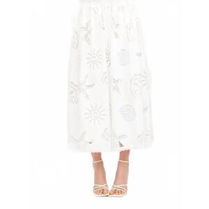 NEW SOFIE THE LABEL abbott midi skirt in off white